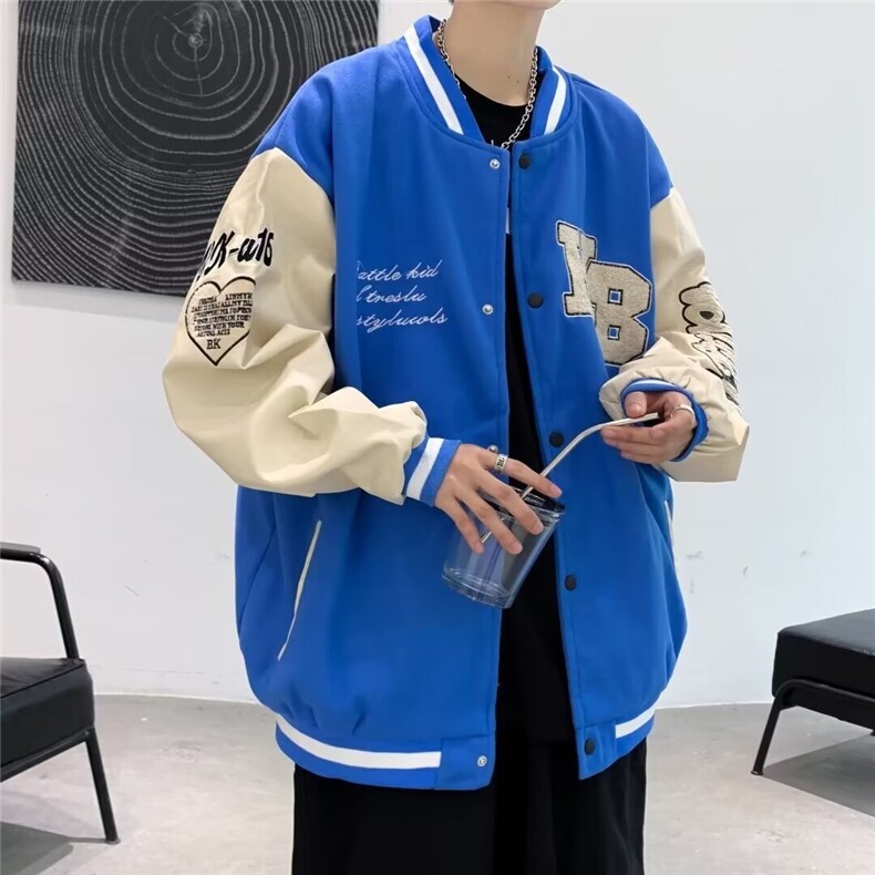 2024秋季新款刺绣夹克外套男百搭宽松上衣高街痞帅棒球服T181/P44,男装夹克,星座506