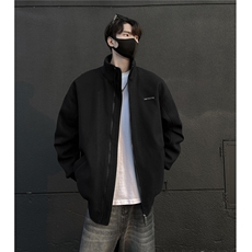 冬装新品弯刀袖毛呢加棉夹克棉衣休闲纯色加厚外套男G1104P108，男装夹克，电商A339