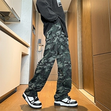 8XL-M迷彩裤大码美式高街hiphop伐木裤直筒长裤工装裤子KZ1912P58，男装休闲裤，电商B238