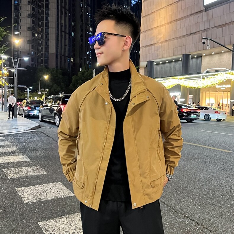 潮牌飞行员高级感夹克春秋季宽松休闲时尚立领上衣外套,男装夹克,星座410-6（原星座1304-1）