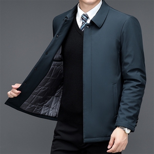 V3633钱塘2020-3商务休闲简约冬季厚款中年男士夹克外套P125图片