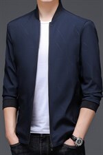 棒球领夹克男秋季商务休闲中年男装春秋新款男士休闲宽松爸爸外套，男装夹克，电商B212（原钱塘6029）