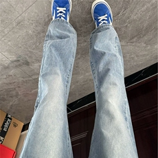 cleanfit牛仔裤男春秋季美式街头水洗做旧高街微喇裤子LGJ188-P45，男装牛仔裤，星座1008