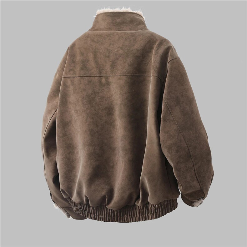 3D网图长毛内里加厚加绒棉衣皮夹克保暖座山雕外套男H1171特P125,男装夹克,电商A341