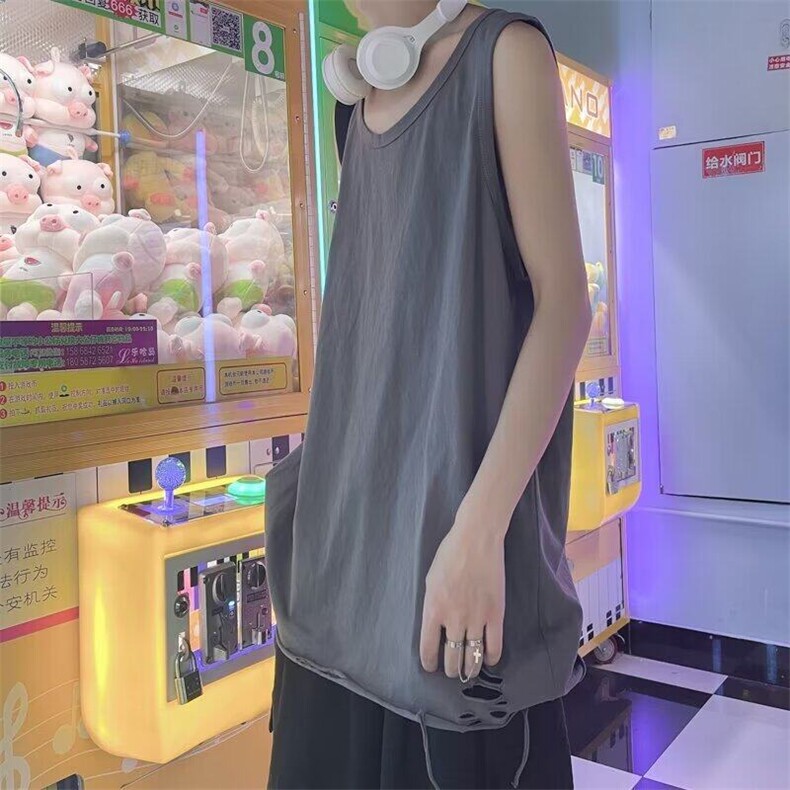 无袖背心男士夏季潮牌健身运动坎肩衣服打底男装白色短袖t恤,男装背心/马甲,星座218-1（原230）