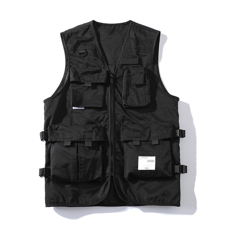 7XL-M港风机能工装马甲男2021秋季新款潮牌V领无袖加肥加大码外套,男装背心/马甲,钱塘717(原712)