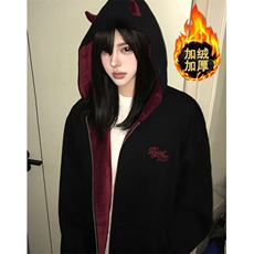 美式复古格子开衫卫衣男高街宽松美式潮流运动连帽外套WA1233，女装短外套，星座1116A（原606A-3）