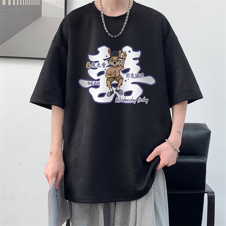 麂皮绒短袖t恤男大码半袖男 JD82306-P25图片
