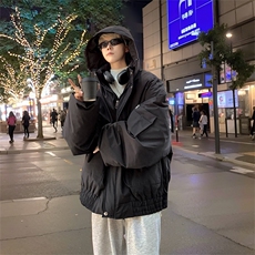 堆堆袖棉衣男冬季新款港风宽松连帽加厚棉服MF3721-P105，男装棉衣，星座214-3