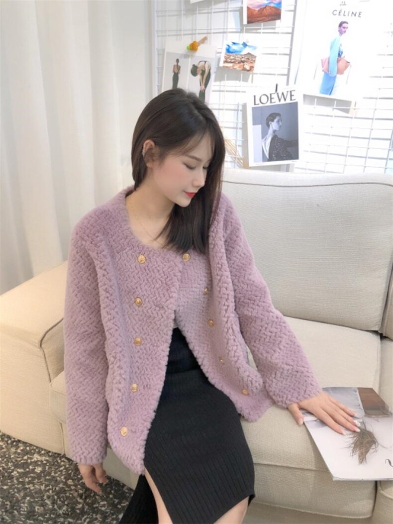 DINOBIENS/冬季小香风皮毛一体外套，其它，迪诺比亚