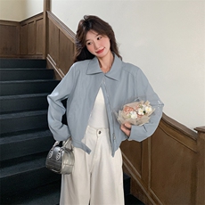 现货蓝色小皮衣2D014-9012-P145-K198，女装短外套，2D014