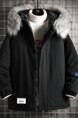 MM48062-P130冬季大毛领棉衣男士大码加厚棉袄男棉服网格，男装棉衣，电商A040A