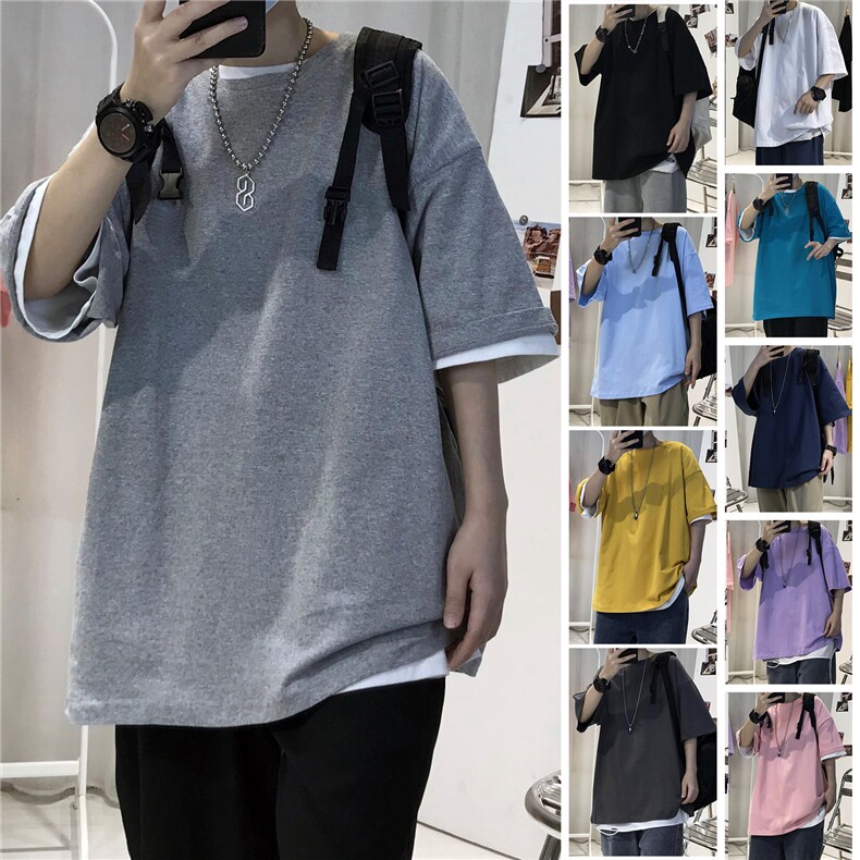 T300纯棉200克S-5XL10色选T恤光版纯色T抖音直播供货大码,男装T恤,星座115A-3