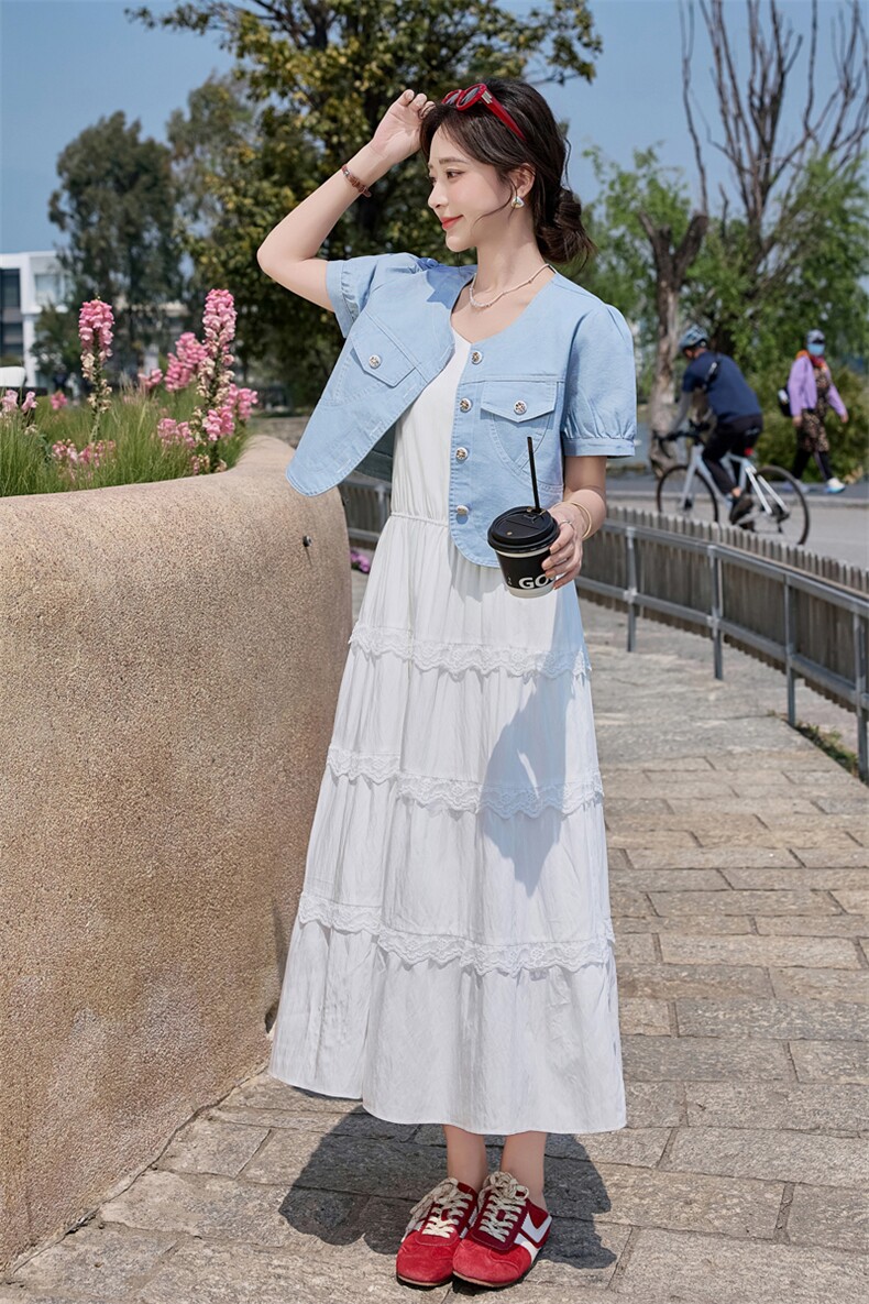 2025夏新品现货度假风连衣裙两件套2C256-9501-P145-K208,女装连衣裙,2C256