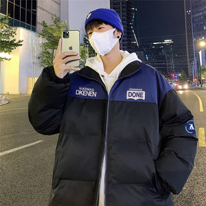 特批港风夜景冬款 时尚宽松字母印花撞色翻领棉衣MY6250 P85控138图片