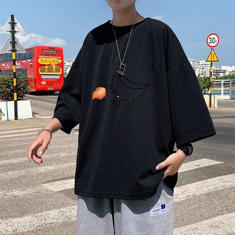 Q11040-P30春夏季七分袖t恤男大码五分袖男短袖中袖,男装T恤,电商A040