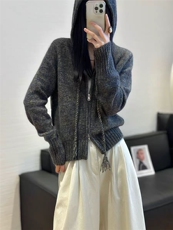 编绳帽衫五色均码胸围115衣长58袖长62，女装针织衫/毛衣，初婷羊绒