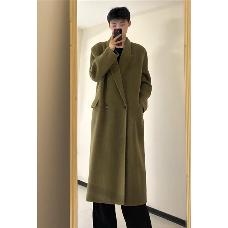仿羊绒长款呢子外套垫肩加厚毛呢大衣DY05016P125,男装毛呢大衣,星座1004（原星座815-3）