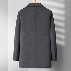 9823-70羊毛可脱卸羽绒马甲内胆西装领中长款大衣P305，男装毛呢大衣，星座1409-3