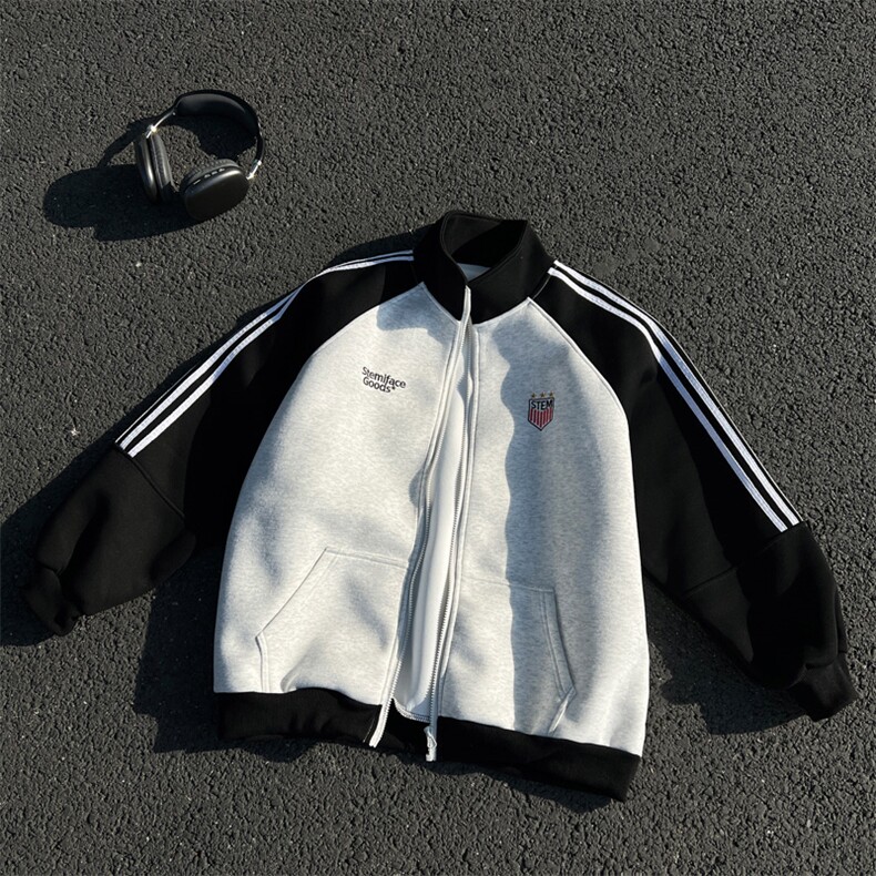 美式立领运动刺绣外套男 xh93-特p75图片