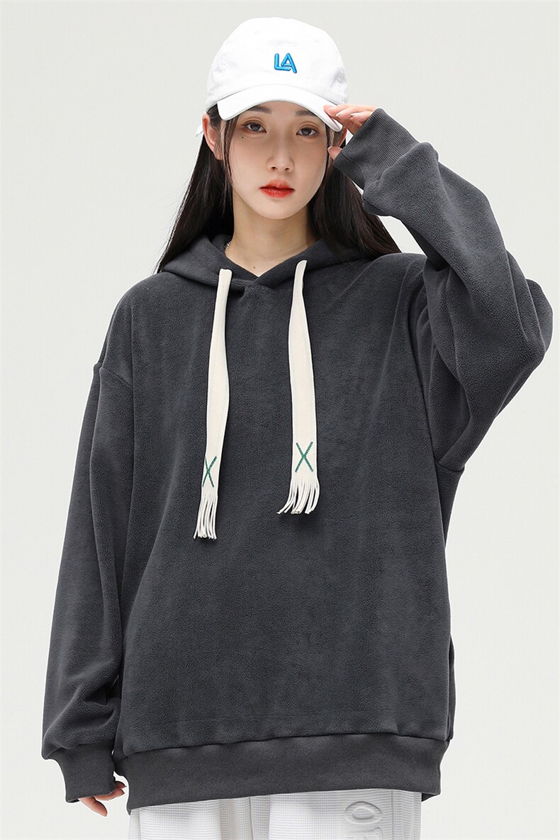 奥粒绒外套基础纯色休闲百搭连帽抽绳卫衣男女同款EY-3663-P85,女装短外套,电商B306