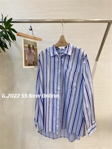 新款条纹衬衫 均码 4色图片