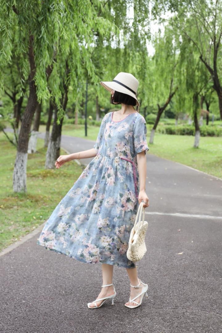 【现货】夏季新款苎花连衣裙,女装连衣裙,依鼎衣典