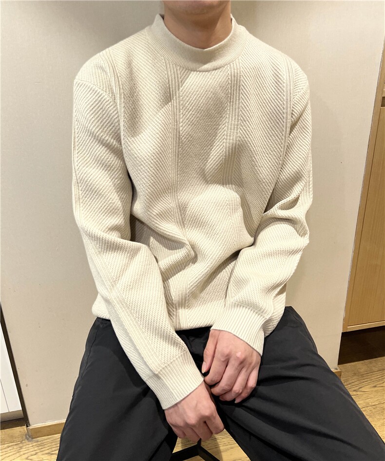 高品质现货情侣百搭织花毛衣纯色圆领套头毛衣潮,男装针织衫/毛衣,星座510-1
