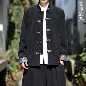 灯芯绒2025秋新中式古风撞色提花夹克唐装外套A821-P105