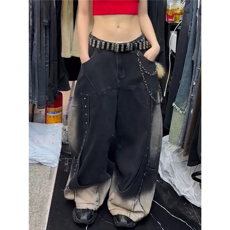 1506A/GB3960/P72牛仔裤女秋新款高腰宽松显瘦百搭阔腿裤,男装牛仔裤,星座1506A