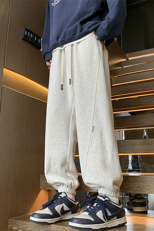 松弛感运动裤子男春秋季2025年新款美式高街宽松束脚哈伦休闲卫裤,男装休闲裤,星座604