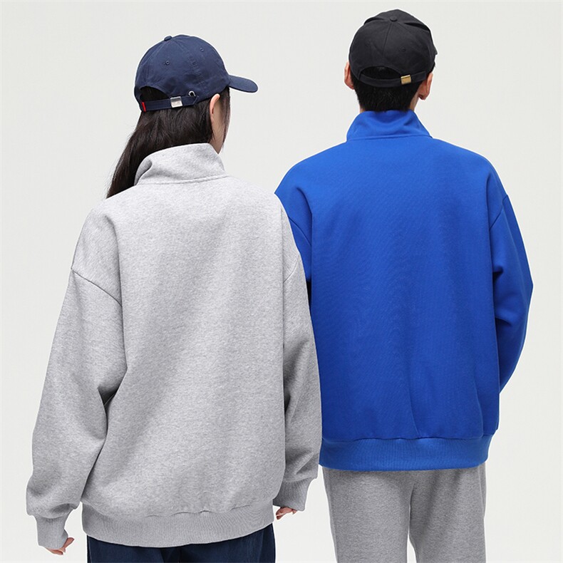 秋季新款基础纯色潮流宽松半高领休闲卫衣情侣款A305-EY-3617-P65,男装卫衣,电商B306