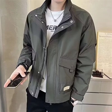 网图现货秋款立领男工装横条防水双层内里潮流外套夹克RT810-P68，男装夹克，星座1005-4