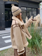 【现货】2025年冬季新款麂皮绒复合羊羔毛外套2566款P200-K278，女装羊羔毛/颗粒绒，浙宝301