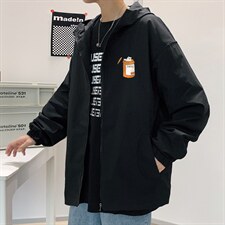 ！春秋新款港风休闲连帽夹克男宽松外套男装DJK55-P45，男装夹克，电商B371