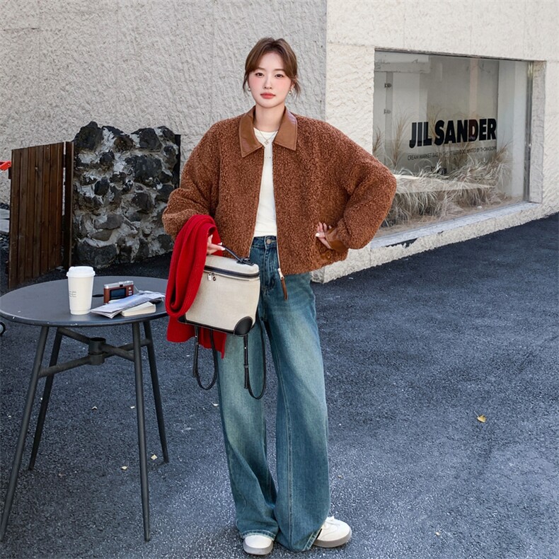 新款冬季羊羔毛外套2607—P195--K279,女装短外套,2C253