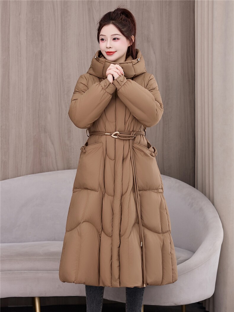 现货2025年冬季保暖白鸭绒厚款长款,女装羽绒服,琦鑫阁（原依鑫阁）