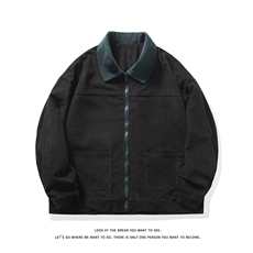 潮流休闲大码宽松情侣灯芯绒平绒拼色夹克J7198-P47【特价】，男装夹克，电商A007