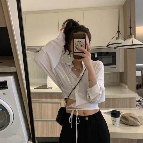 87330腰部缠绕衬衫,女装衬衫,XTZ style