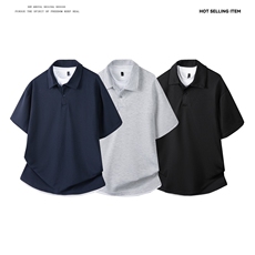 PL9006-P35-控58-假两件现货POLO衫男短袖T恤纯色翻领透气网眼，男装T恤，星座116