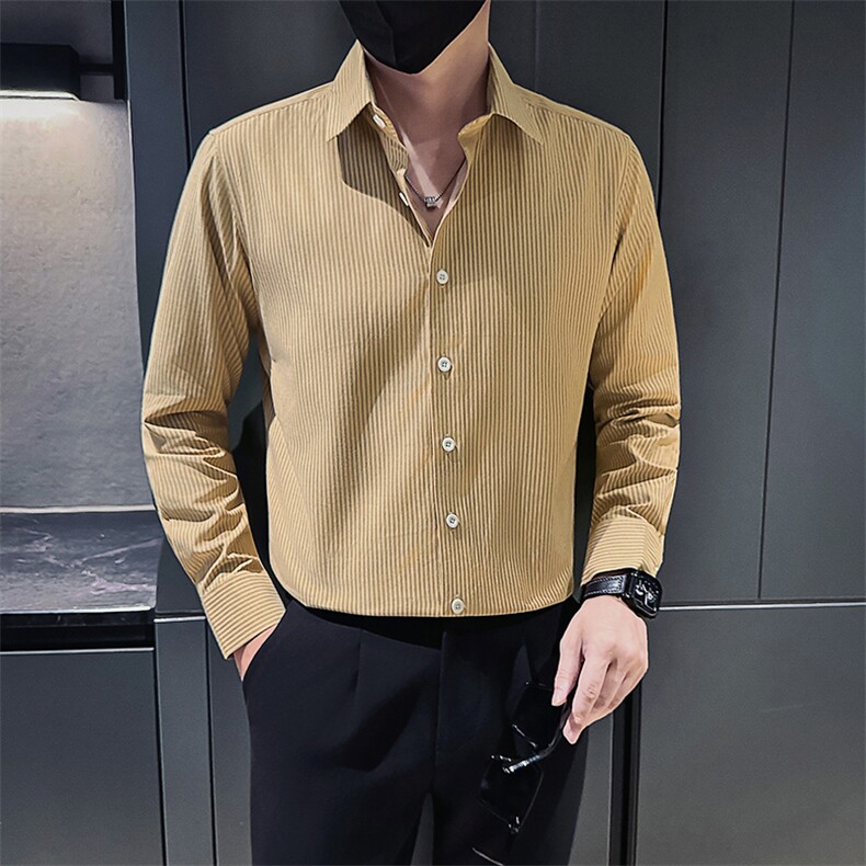 主推新款足货秋冬男士内搭长袖衬衫小伙店主条纹衬衣C601P48控78，男装衬衫，星座301B-1