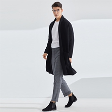 2025年秋季新款百搭男士四平加厚保暖长款开衫，男装羊绒套衫，牧群羊绒