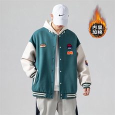 2024冬款棒球服无影墙boy拼接呢料贴布标加棉加厚棉服J67201-P105，男装夹克，电商A082