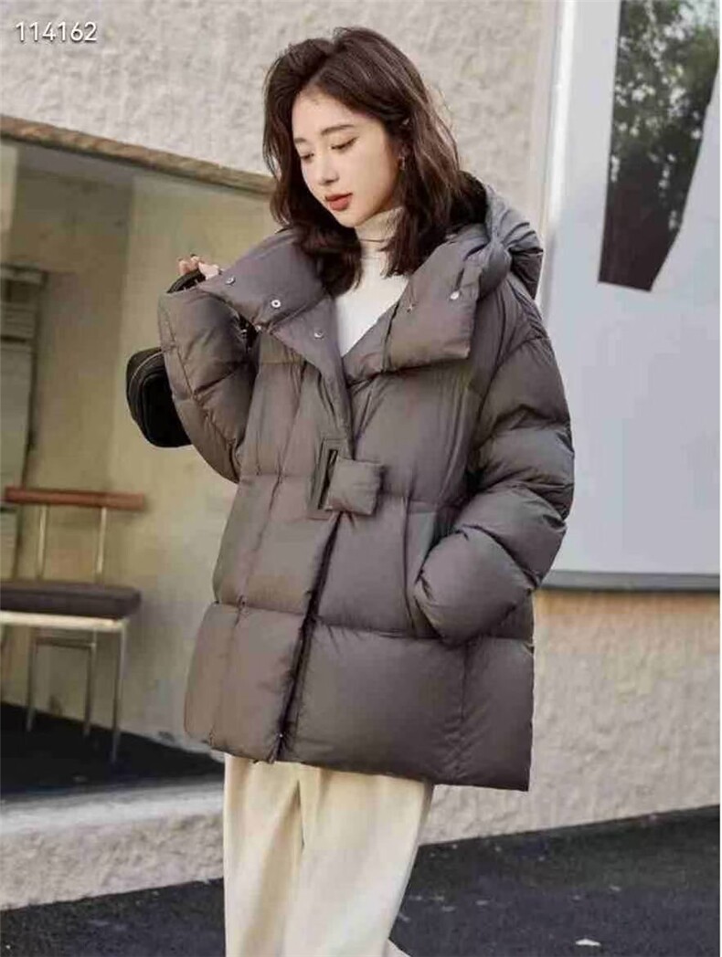 2024年冬季新款保暖鹅绒美拉德韩版宽松高级感羽绒服，女装羽绒服，牛米欧羽绒服工厂店