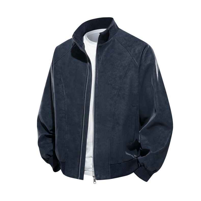 春季新款荔枝纹皮衣外套立领情侣宽松潮流工装拉链夹克JK2601/P78，男装夹克，电商B318