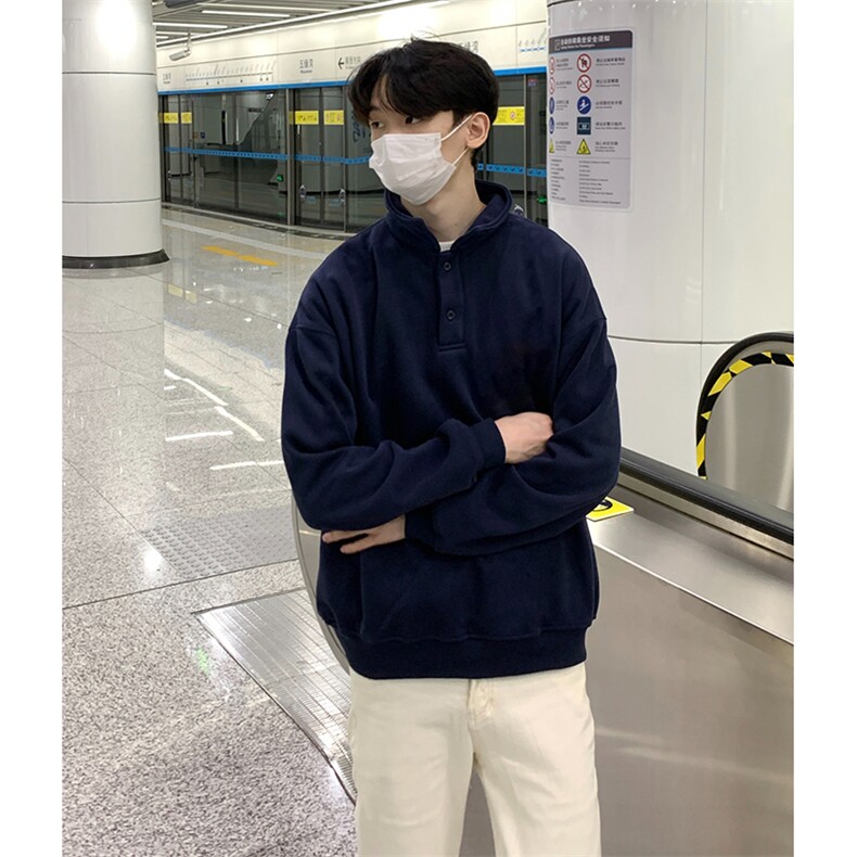 抖音得物高品质二开25秋冬美式高街结构设计POLO翻领卫衣外套W77,男装卫衣,电商A486-1