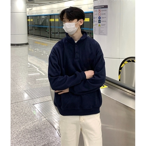 抖音得物高品质二开 25秋冬美式高街结构设计POLO翻领卫衣外套W77图片