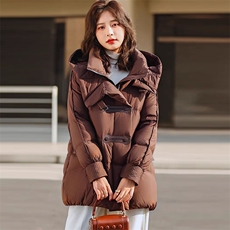 （现货）90白鸭绒女冬新款时尚洋气气质高端加厚保暖宽松羽绒服女，女装羽绒服，韩蔻秀