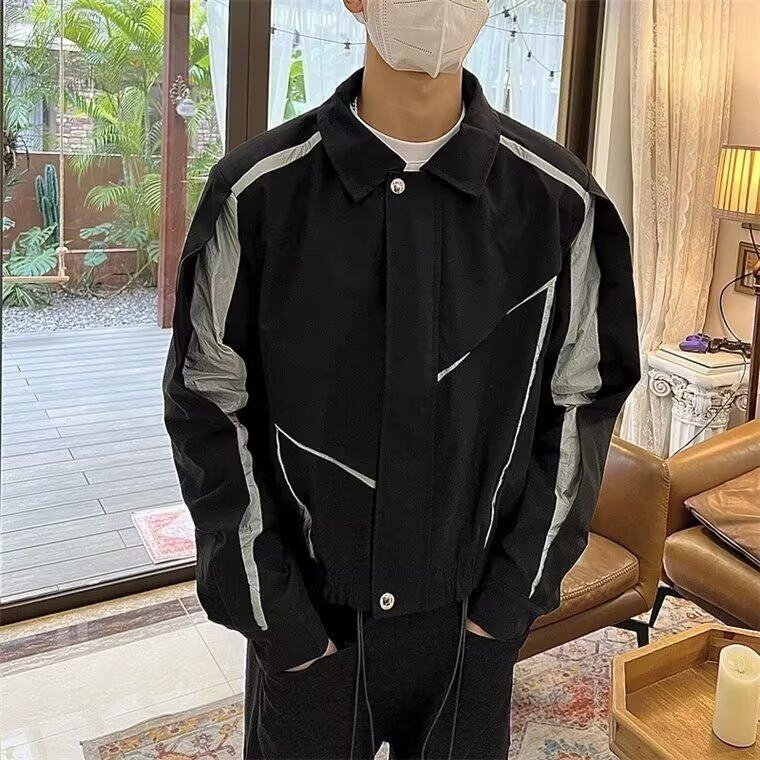 W9192-P70网图现货春季新款高级感拼接设计冲锋衣夹克,男装夹克,星座1608-2