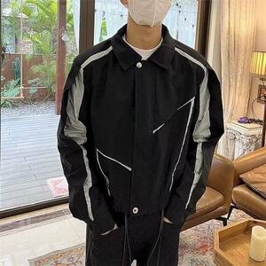 W9192-P70 网图现货 春季新款高级感拼接设计冲锋衣夹克图片